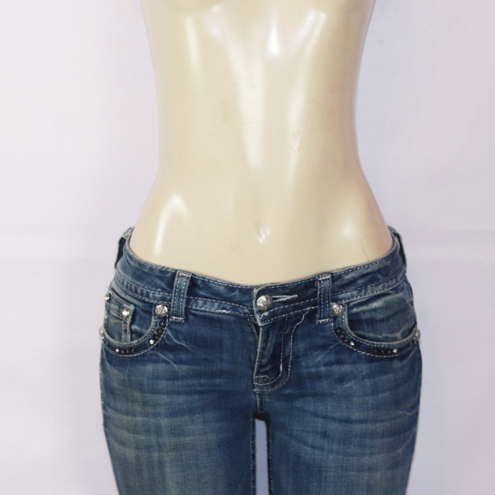 MISS ME DISTRESSED JP6220BV BOOT LEG JEAN 27 - Picture 3 of 5